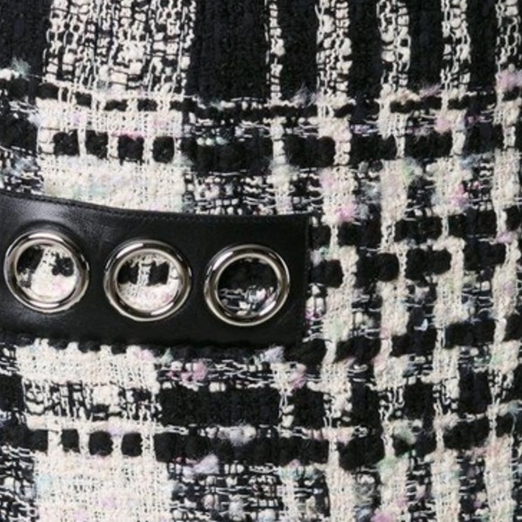 Alexander Wang checked plaid chain link mini skirt in black and white sz 2 - Picture 6 of 8